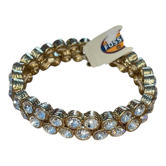 NWT Fossil Gold Toned Semi precious stone Bracelet with Timeless Elegance - Picture 5 of 6